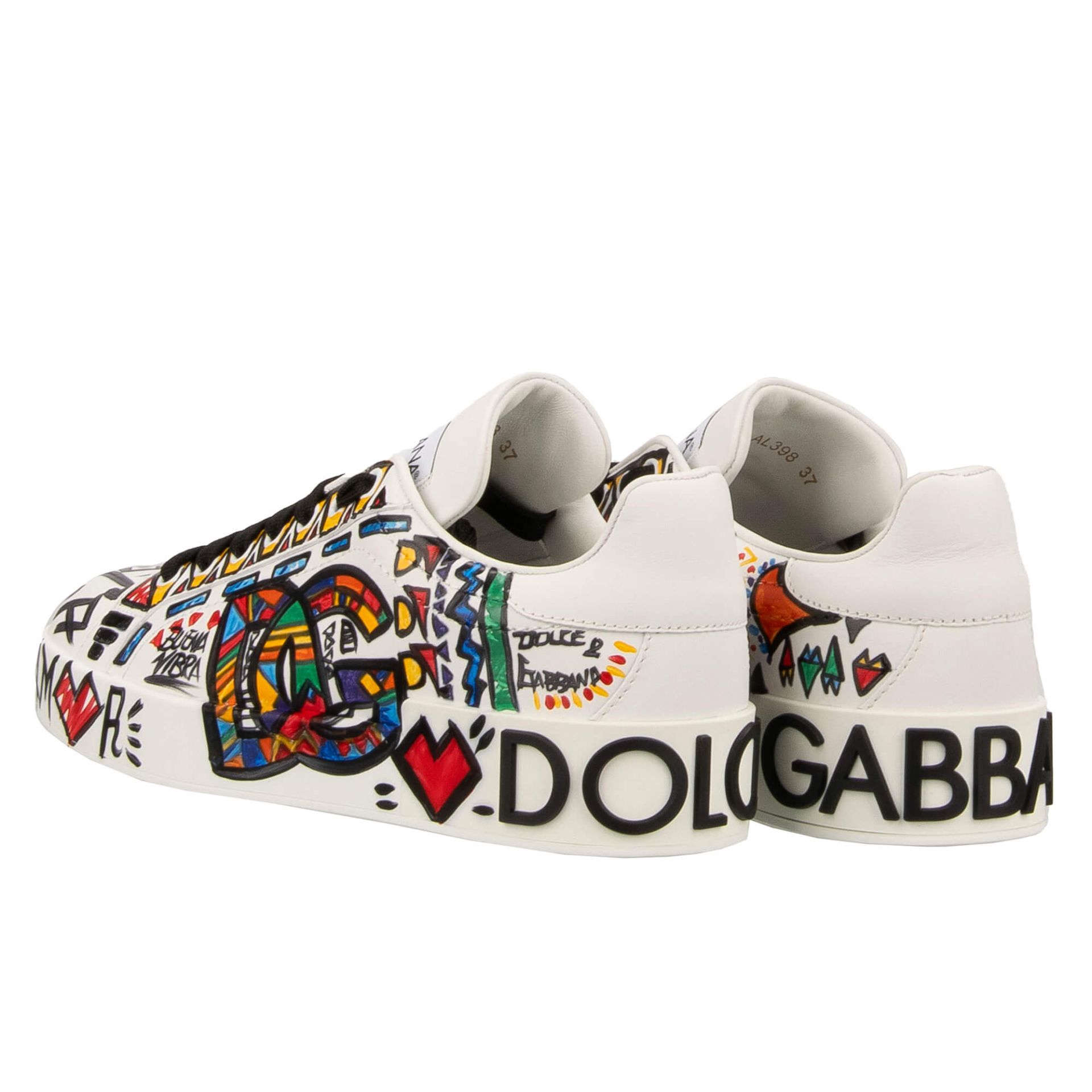 DG Logo Hand Painted Women Sneaker PORTOFINO White 37 US 7
